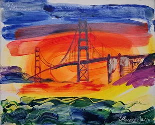 Dramatischer Golden Gate Sonnenuntergang