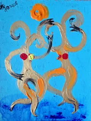 Freudige tanzende Figuren
