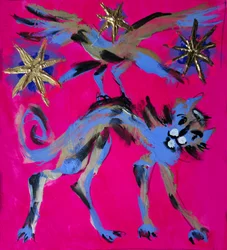 Magische Katze und Vogel