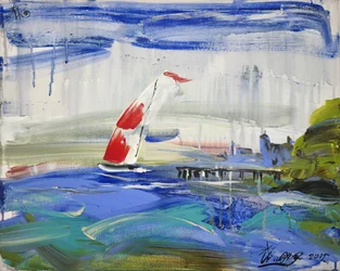 Segeln auf blauem Wasser