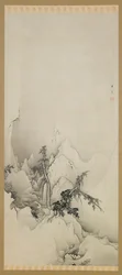 Winterlandschaft: eine Schlucht, Meiji-Ära, 1883