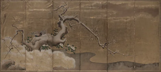 Winterszene mit Pflaumenbäumen und Fasanen, frühe 1600er Jahre