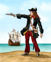 Anne Bonny, um 1698, irische Piratin.