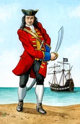John „Calico Jack“ Rackham, 1680-1720, englischer Piratenkapitän