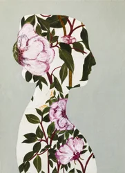Florale Frauensilhouette