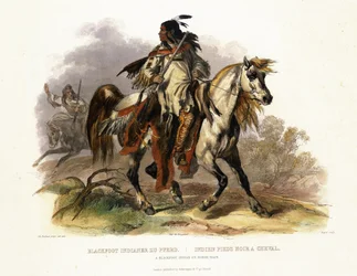 Ein Blackfoot-Indianer zu Pferd, Tafel 19 aus Band 1 von 