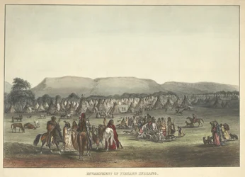 Lager der Piekann-Indianer, veröffentlicht 1842