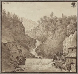 Ansicht des Wasserfalls bei Lend im Salzburgischen