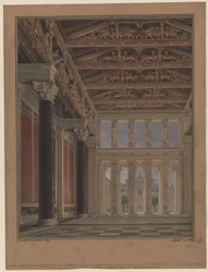 Athen, Akropolis. Palast des Königs Otto von Griechenland. Prachtsaal