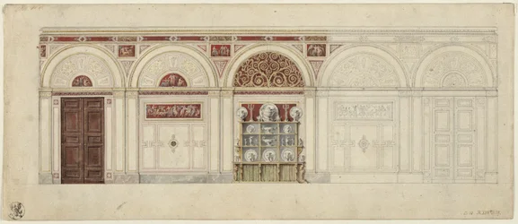 Berlin, Wilhelmstraße 102. Palais des Prinzen Albrecht von Preußen, Entwurf zum Speisesaal