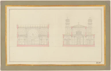 Abschnitt des Kreuzgangs und das Westende einer Kathedrale für Berlin