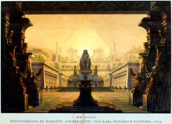 Der Innenhof des Tempels von Isis und Osiris, wo Sarastro Hohepriester war, ca. 1816