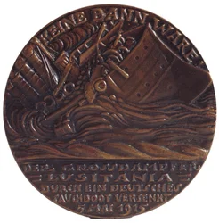 Medaille zur Erinnerung an die Torpedierung des Liners 