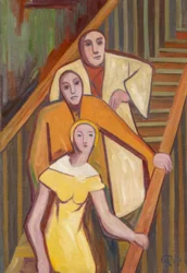 Auf der Treppe