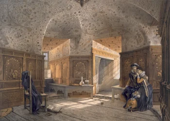 Gefängnis von König Erik XIV., Sohn von Gustav I., in Gripsholm, veröffentlicht ca. 1853-64