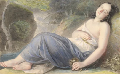 Psyche schläft in einer Landschaft
