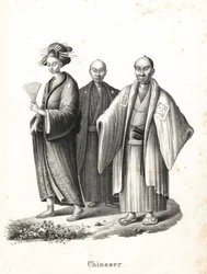 Japanische Oiran und Samurai