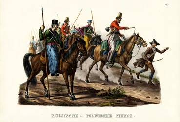 Russische und polnische Pferde, 1824
