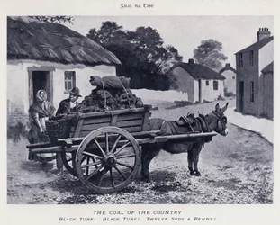 Die Kohle des Landes, Schwarzer Torf, Schwarzer Torf, Zwölf Soden ein Penny (s/w Foto)