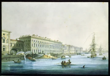 Ansicht des Palastkais in Sankt Petersburg