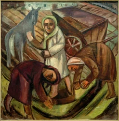 Drei Frauen auf dem Feld