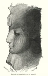 Büste der altägyptischen Königin Nefertari, Frau von Ramses dem Großen, Abu Simbel