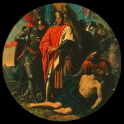 Rudolf I. auf dem Schlachtfeld nach dem Sieg über Ottokar