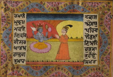 Raja Parikshit steht vor Vishnu