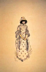 Mädchen mit Kapuzenhut und Schal