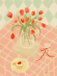 Rote Tulpen Sommer Picknick