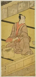 Der Schauspieler Ichikawa Monnosuke II als Daidoji Tabatanosuke im Stück Mukashi Mukashi Tejiro no Saru, aufgeführt im Ichimura-Theater im achten Monat, 1792