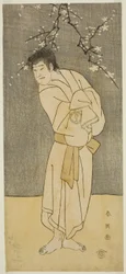 Der Schauspieler Sawamura Sojuro III als Mönch Seigen (?) im Stück Saikai Soga Nakamura (?), aufgeführt im Nakamura-Theater (?) im ersten Monat, 1793 (?)