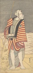 Der zweite Ichikawa Komazo als Bootsmann auf dem Deck einer Barke, ca. 1793