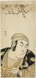 Büste des Schauspielers Onoe Matsusuke I, vielleicht als Kuhhirte in „Genji in langen Ärmeln am Mt. Otoko“ („Otokoyama furisode Genji“)