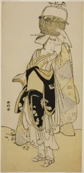 Der Schauspieler Ichikawa Yaozo III als Shiragiku in der Tanzsequenz "Shinobu Uri" im Stück Hatsuhana Mimasu Soga, aufgeführt im Nakamura Theater im ersten Monat, 1785