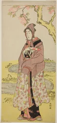 Der Schauspieler Segawa Kikunojo III als Kumenosuke im Stück Keisei Natori Soga, aufgeführt im Kiri-Theater im zweiten Monat, 1788