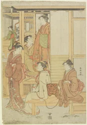 Eine Gruppe von Damen auf einer Veranda (ca. 1780-1795)