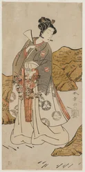 Ichikawa Monnosuke II als Tempelseite, frühe 1770er Jahre