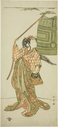 Der Schauspieler Arashi Hinaji I tanzt "Musume Dojo-ji" (Das Mädchen im Dojo-Tempel)