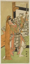 Der Schauspieler Ichikawa Yaozo II als Yoshimine no Munesada im Stück Kuni no Hana Ono no Itsumoji, aufgeführt im Nakamura Theater im elften Monat, 1771