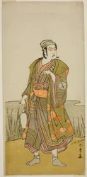 Der Schauspieler Ichimura Uzaemon IX als der Töpfer Tsuchihei im Stück Higashiyama Momiji no Kadode, aufgeführt im Ichimura Theater im neunten Monat, 1778