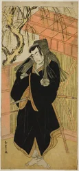Der Schauspieler Matsumoto Koshiro IV als Matsuo-maru (?) im Stück Sugawara Denju Tenarai Kagami (?), aufgeführt im Nakamura-Theater (?) im vierten Monat, 1779 (?)