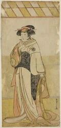 Der Schauspieler Yamashita Kinsaku II als Lady Manko (Manko Gozen) im Stück Hatsumombi Kuruwa Soga, aufgeführt im Nakamura Theater im ersten Monat, 1780