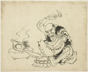 Zen-Mönch verbrennt Bild des Buddha (T