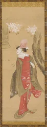 Eine Tänzerin, Kiyohime, ein Kirschbaum und die Glocke von Dojo-ji