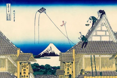 Eine Skizze des Mitsui-Geschäfts in Suruga in Edo, 1830-1833