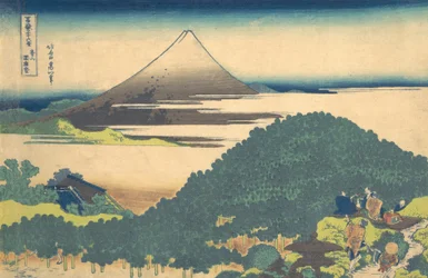 Kissenkiefer in Aoyama Aoyama enza no matsu, aus der Serie Sechsunddreißig Ansichten des Berges Fuji, ca. 1830-32