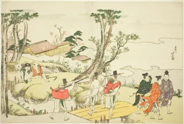 Frontispiz zum illustrierten Album "Sechsunddreißig unsterbliche Dichterinnen" ("Nishikizuri onna sanjurokkasen")