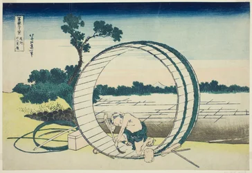 Fujimigahara in der Provinz Owari (Bishu Fujimigahara), aus der Serie "Sechsunddreißig Ansichten des Berges Fuji (Fugaku sanjurokkei)"