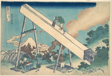 In den Bergen der Provinz Tōtomi, aus der Serie Sechsunddreißig Ansichten des Berges Fuji